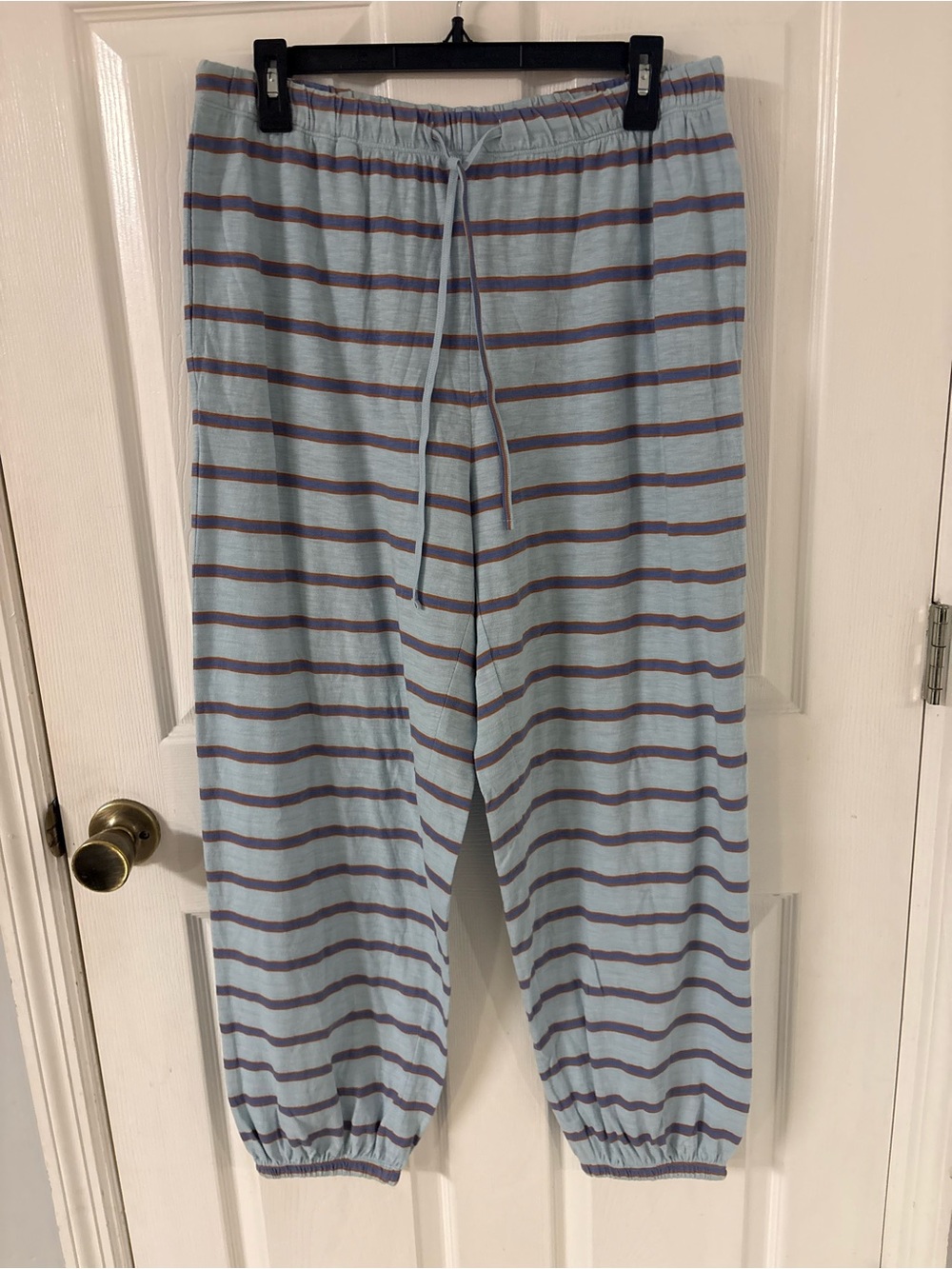 new American Eagle Light Blue Striped womens Jogger pants